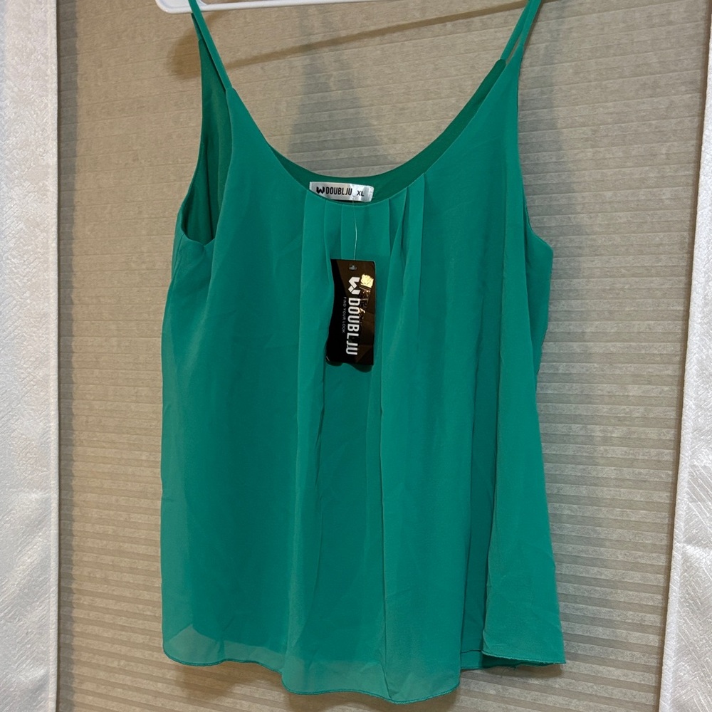 Doublju Vibrant Green Camisole Top